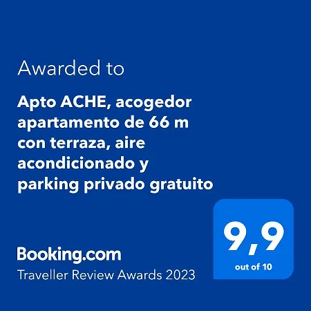 Apartament Apto Ache, Acogedor De 66 M Con Terraza, Aire Acondicionado Y Parking Privado Gratuito